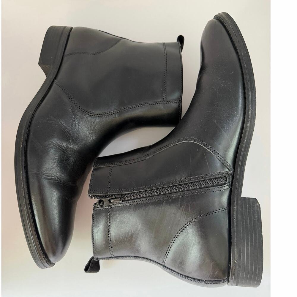 Johnston & Murphy Men’s Black Leather Ankle Boots Side Zip Dress Size 13 - Picture 5 of 11
